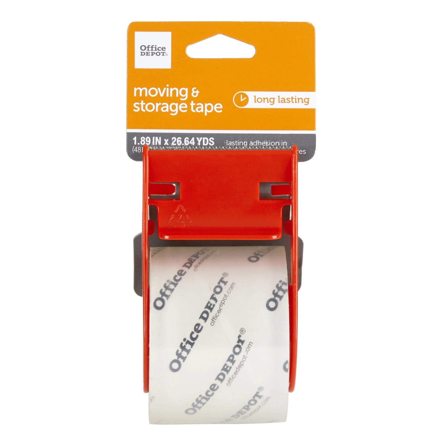 Moving & Storage Packing Tape With Dispenser, 1.89" x 26.64 Yd, Crystal Clear