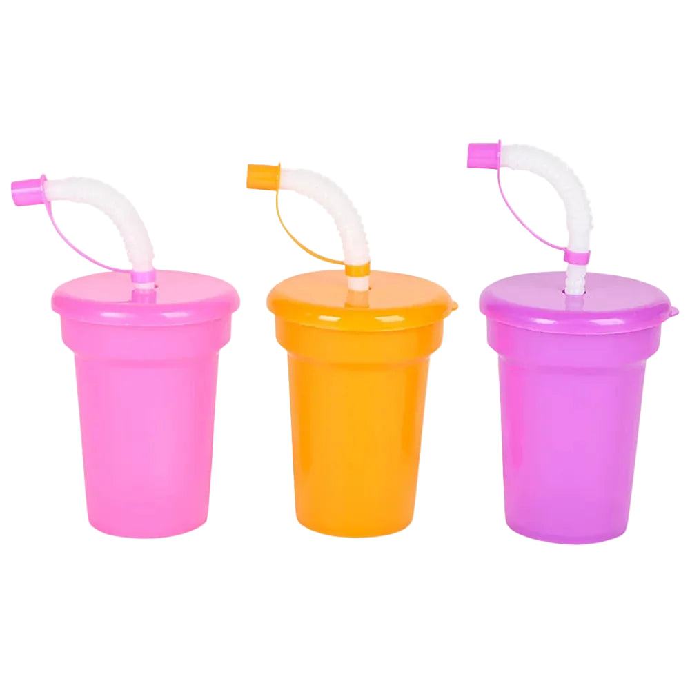 Neon Sipper Cups 5.5" 6 oz, 12 Pcs, Color Vary