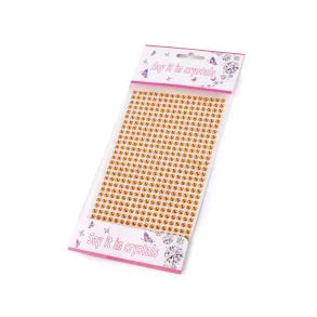 4mm, gold/orange Adhesive Gem Stickers 1 Sheet