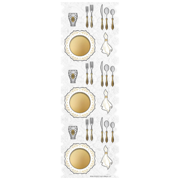 Table Setting Seder Shabbos Yom Tov Die-cut Stickers, Pack of 6 Sheets