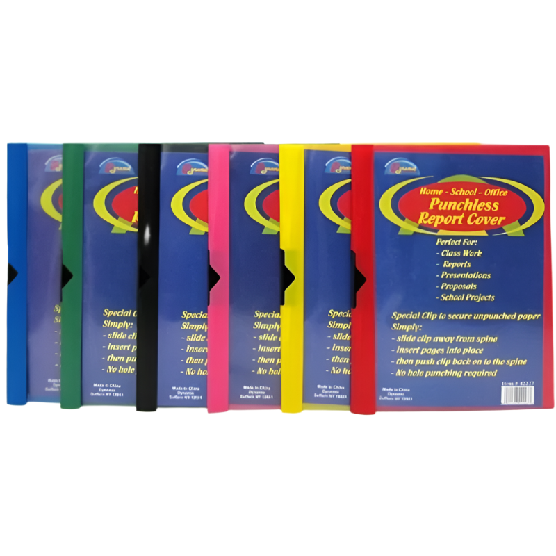 Report Cover Punchless With Clear Front Color May Vary