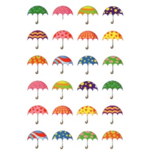 umbrella Stickers, Pack of 10 Sheets