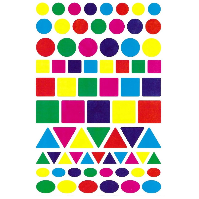 Geometric Shape Stickers, Pack of 25 Sheets