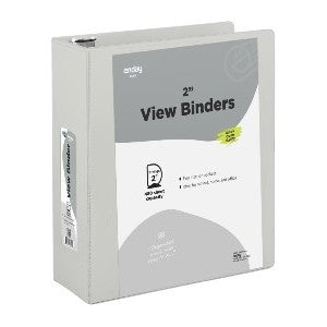 EEnday 2" 3D-Ring View Binder With 2-Pockets, Grey