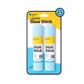Enday Jumbo, White Glue Stick 1.27 Oz, 2pk