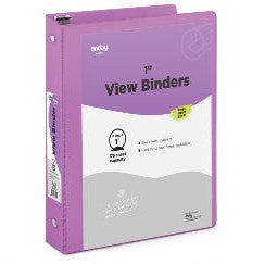 Enday 1" 3-Ring View Binder With 2-Pockets, Purple