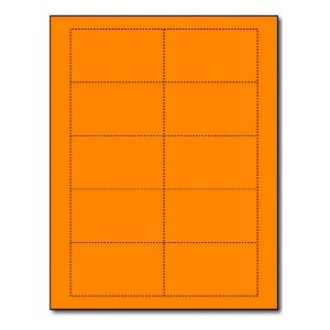 Matte Business Cards, 2" x 3 1/2", Bright Orange, Pack Of 250 Sheets