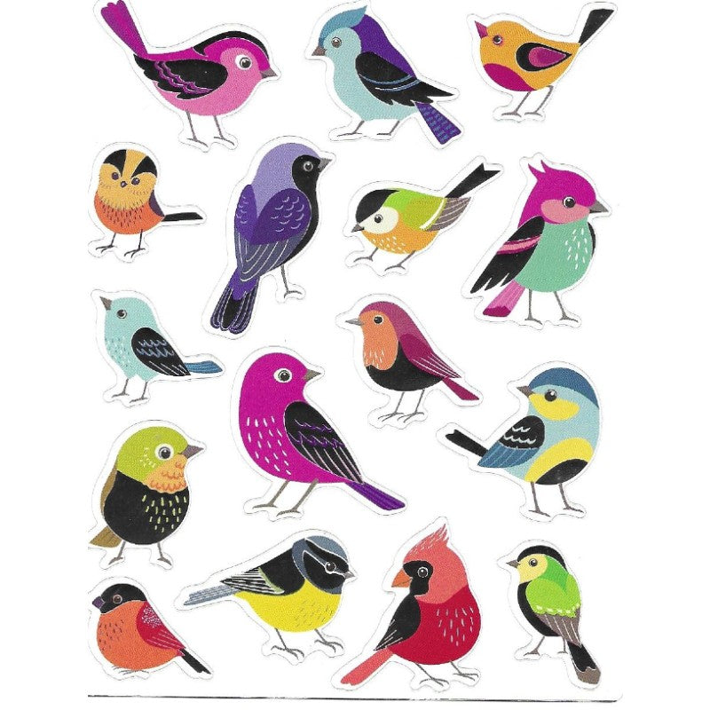 Colorful Birds Stickers, Pack of 10 Sheets