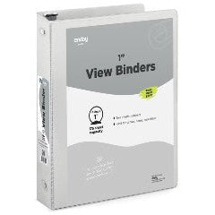 Enday 1" 3-Ring View Binder With 2-Pockets, Grey
