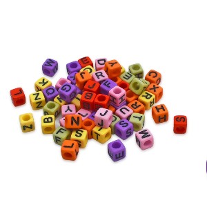 Alphabet Cube Beads 6mm 68/pk Multi Mix