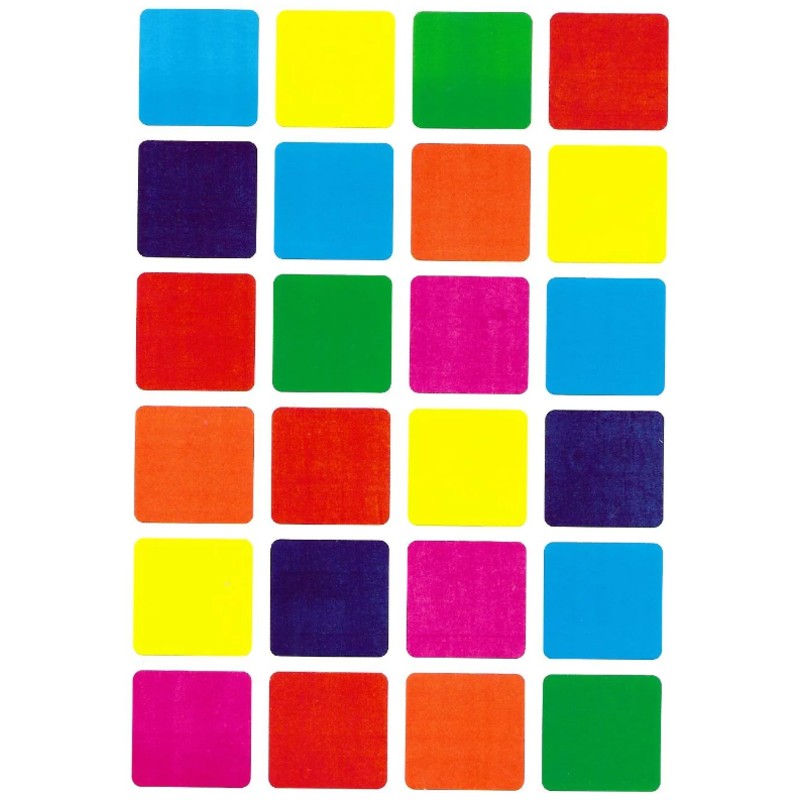 Large 1" Squares Stickers 25-Sheets