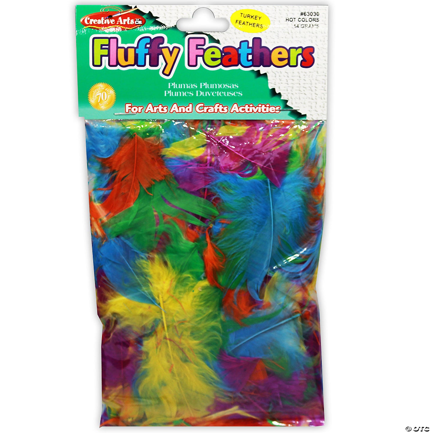 Assorted Hot Colors Feathers 14 Grams