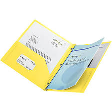 2-Pocket School-Grade Poly Folder with Prongs, Letter Size, Yellow