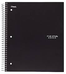 Five Star Notebook, 8 1/2" x 11", 5 Subjects, College Ruled, 200 Sheets, Color may Vary