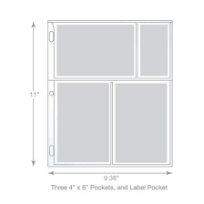 Photo Binder Pages, 4" x 6", Multi Direction, Clear, Pack Of 10