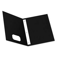 3 Prong 2 Pocket Paper Folder Black 25/Pcs