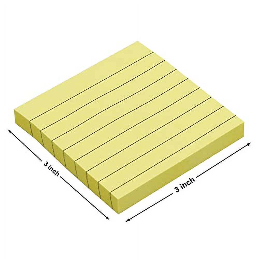 Lined Stick On Notes yellow 3" X 3" 100 Ct.