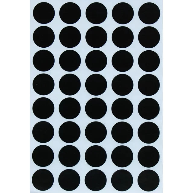 3/4" Dia. Color Coding Labels, Black, 1000/Bx