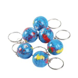 1" Globe Keychain, 12pcs