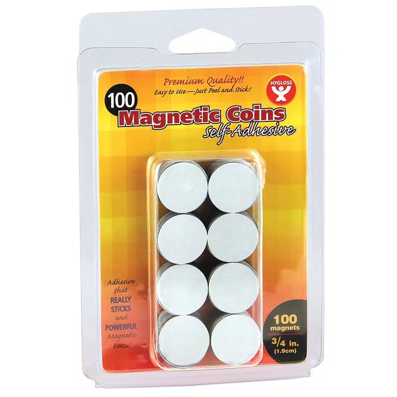 100 Self-Adhesive Magnetic Coins