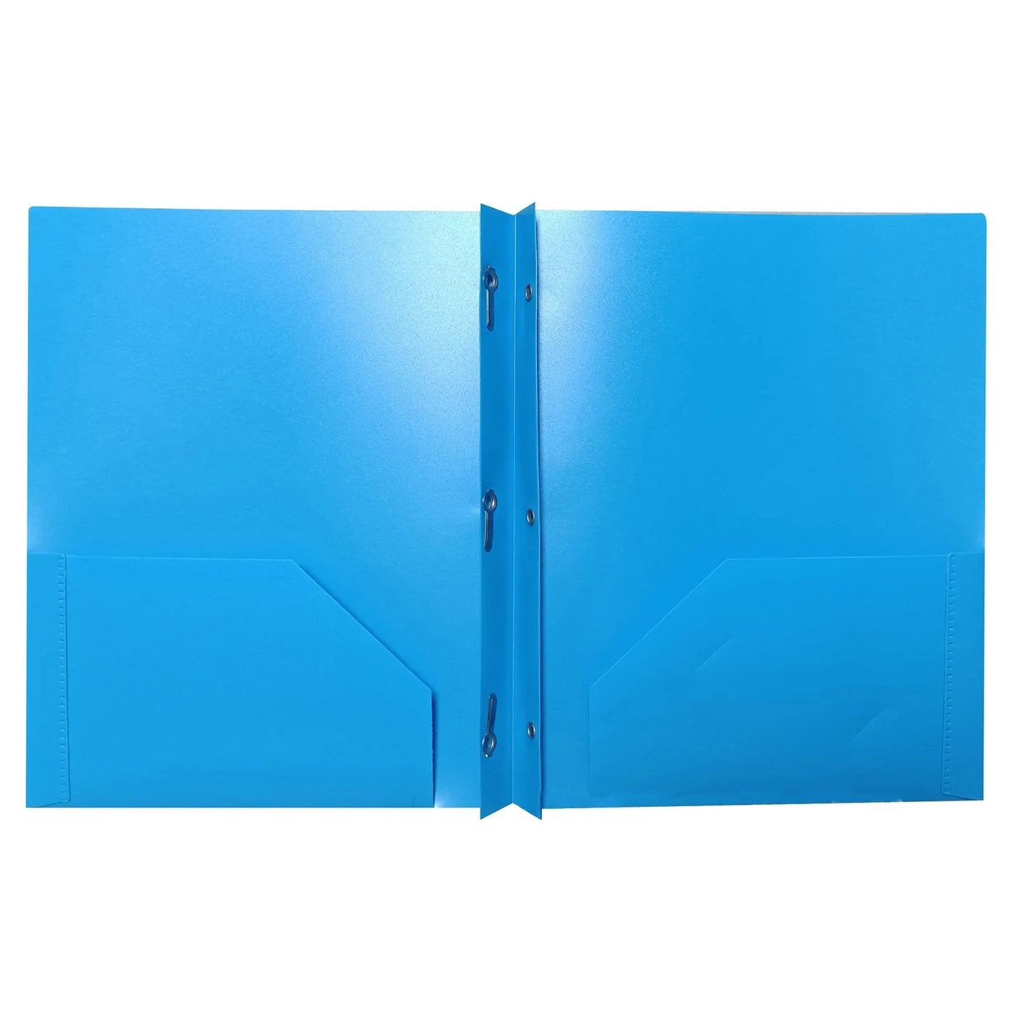Plastic 3 Prong 2 Pocket Folder Light Blue