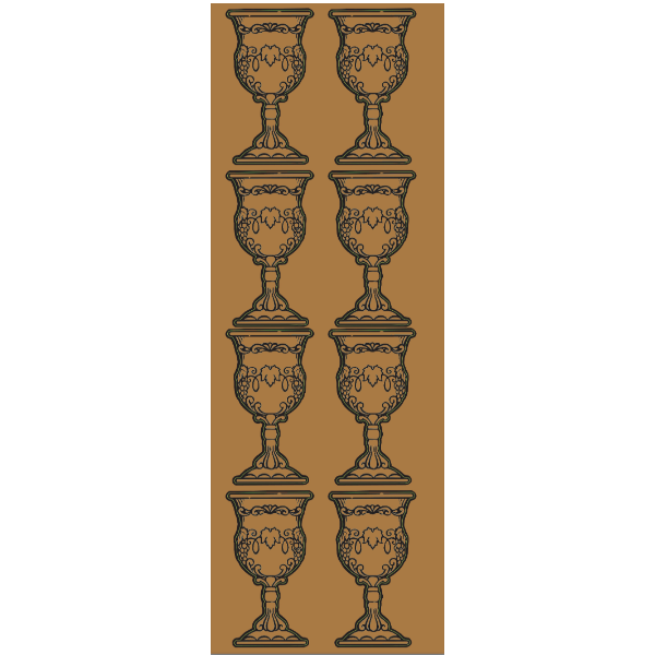 Kiddush Cup Becher Arbah Kosos Gold Die-cut Stickers (Medium), Pack of 6 Sheets