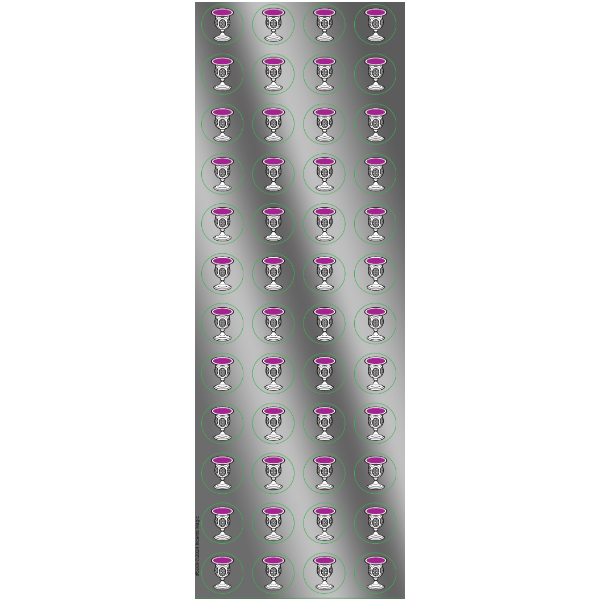 Silver Mini Bechers Arbah Kosos Circle Sticker 6-Sheet pack