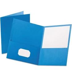 2-Pockets Paper Folder Light Blue 25/Pcs