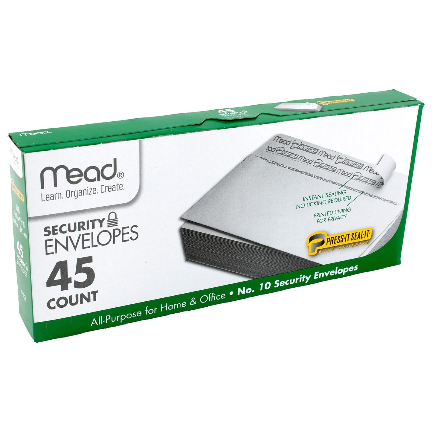 Mead Press-It Seal-It #10 Security Envelopes 45 Count