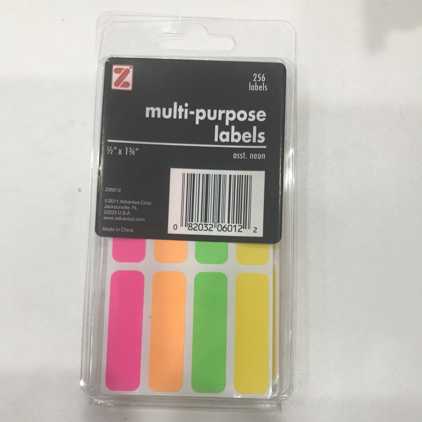 Multi Purpose Labels, Neon Colors, 256 Labels