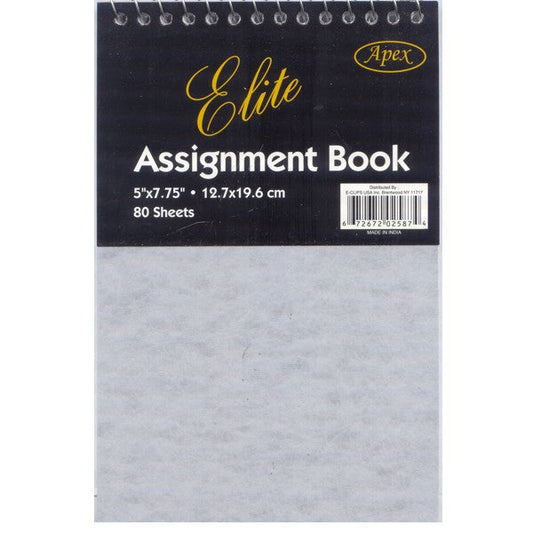 Assignment Book, Top Spiral, 5″x 7″ Color May Vary