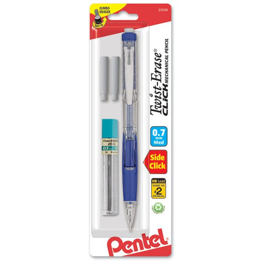 Pentel .7mm Twist Erase Click Mechanical Pencils Color May Vary