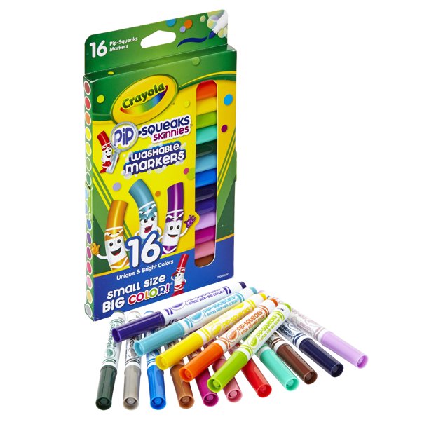 Crayola Pip-Squeaks Skinnies Washable Markers 16 Color Pack – King