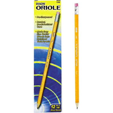 Dixon Oriole Presharpened Pencil #2 Lead Dozen