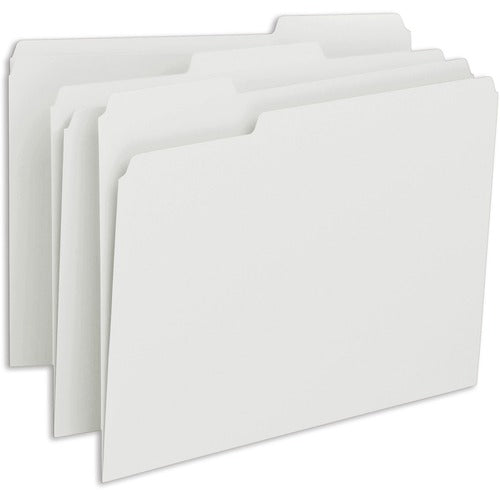 White File Folders, 1/3-Cut Tabs, Letter Size,