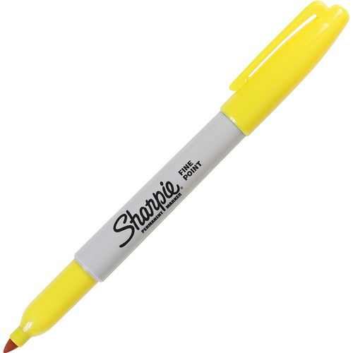 Sharpie Fine Point Permanent Markers Yellow Ink, Pack Of 12