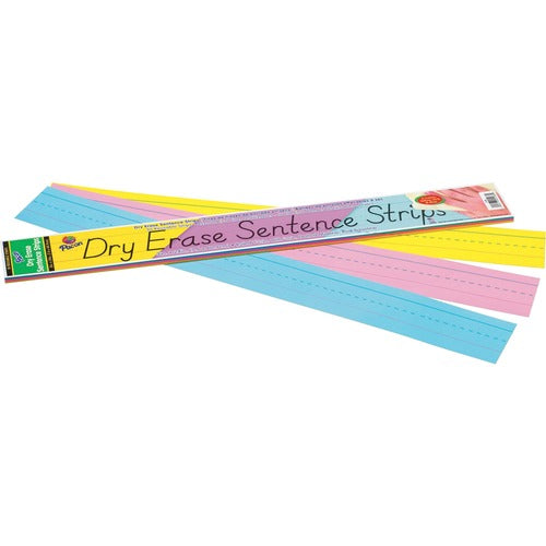Dry Erase Sentence Strips, 24 X 3, Assorted, 30/Pack