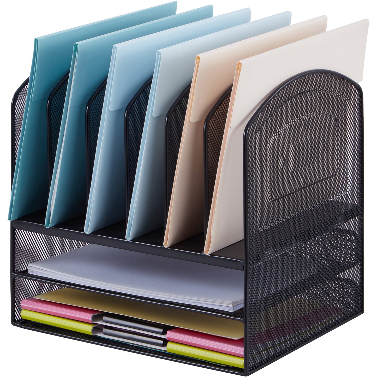 Steel Horiz/Vertical Mesh Desk Organizer