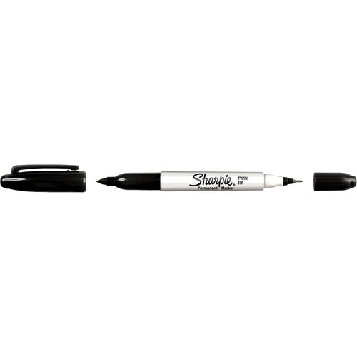 Sharpie Twin Tip Permanent Marker, Black, Each