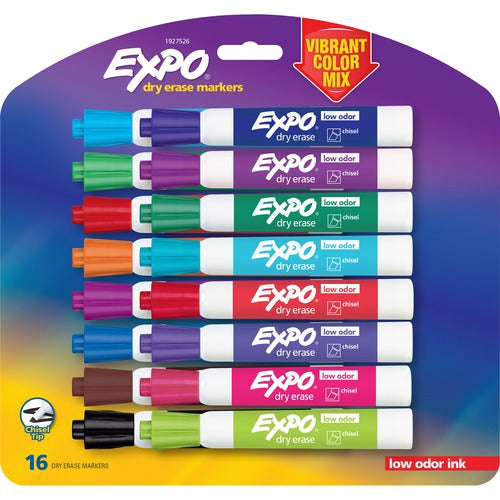 EXPO Low-Odor Dry Erase Markers, Chisel Tip, Assorted Colors, – King  Stationary Inc