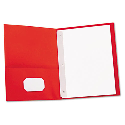 3 Prong 2 Pocket Paper Folder Red 25/Pcs