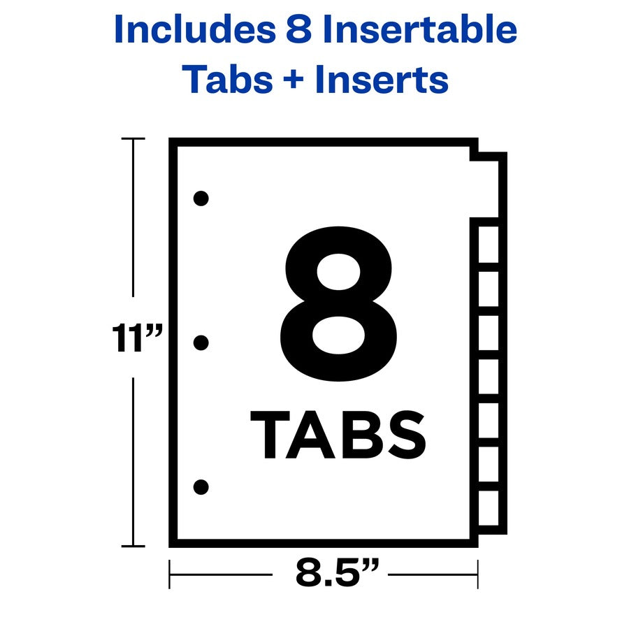 Paper 8 Color Tab Insertable Dividers Color