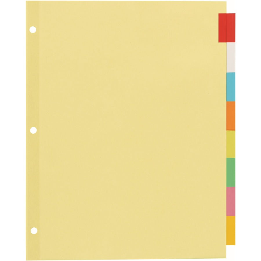 Paper 8 Color Tab Insertable Dividers Color