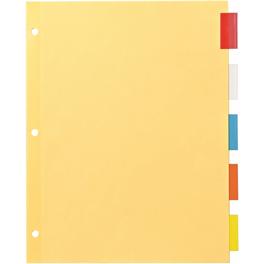Paper 5 Color Tab Insertable Dividers Color