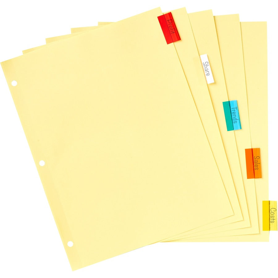 Paper 5 Color Tab Insertable Dividers Color