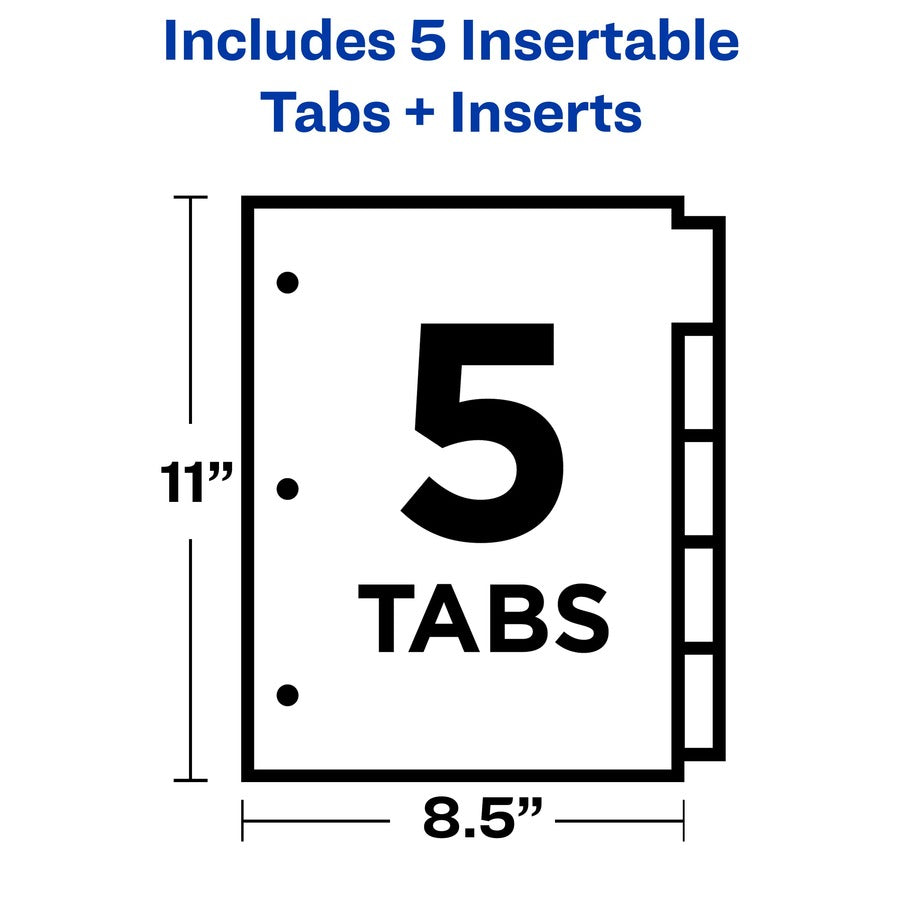 Paper 5 Color Tab Insertable Dividers Color