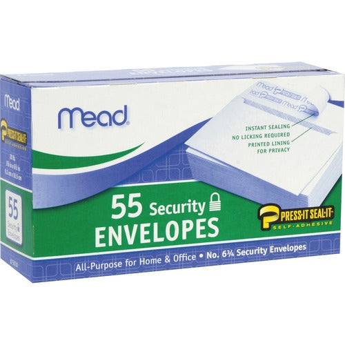 Mead Press-It #6 Security Envelopes 55 Count