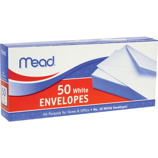 Mead #10 Plain White Envelopes 50 Count