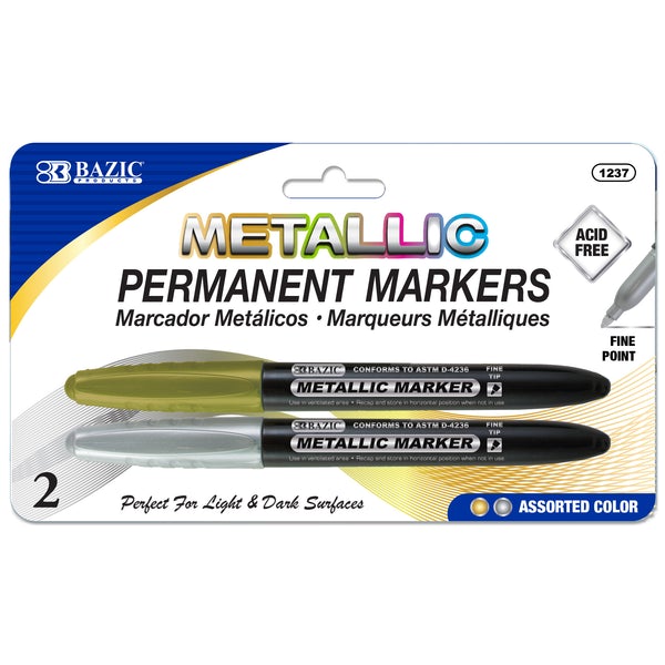 Sharpie Metallic Permanent Markers Fine Point Metallic Silver Pack