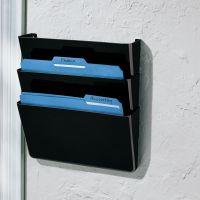 Wall Pockets, Letter Size, Black, 3/Pack